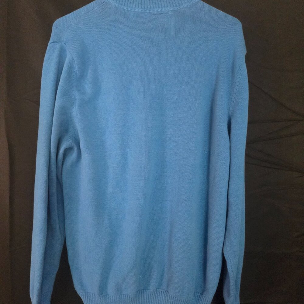 Sun River Mens Quarter Zip Soft Knit Blue Stripe Sweater Size Large - Picture 6 of 6